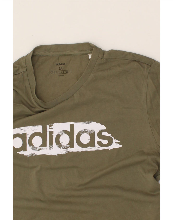 ADIDAS Mens Graphic T-Shirt Top Medium Green Vintage Adidas and Second-Hand Adidas from Messina Hembry 