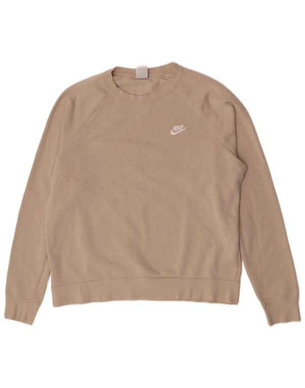 Nike Oversized Sweatshirt Jumper UK 18 XL Beige Bomuld