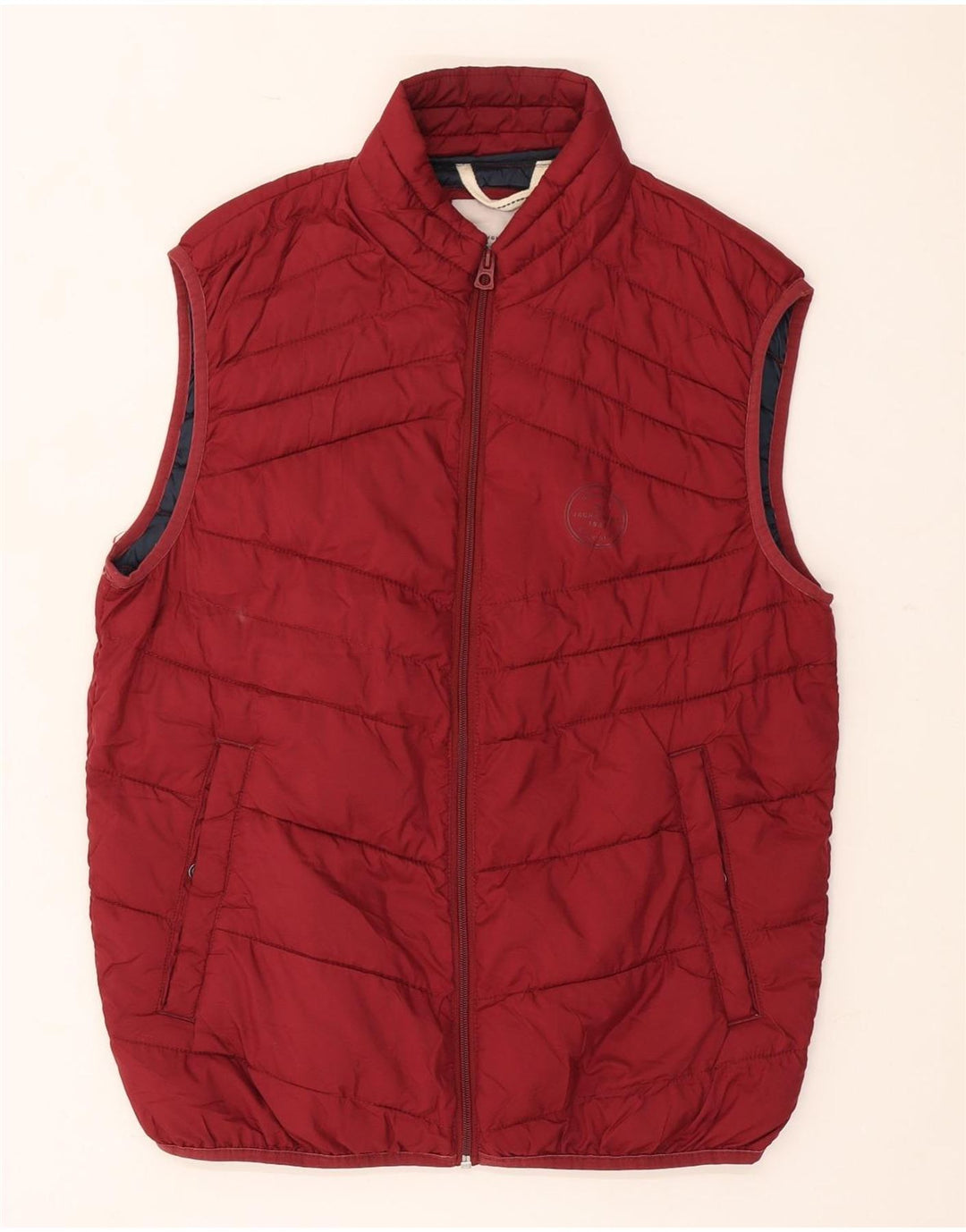 Jack & Jones Polstret Gilet til mænd UK 38 Medium Burgundy Polyester