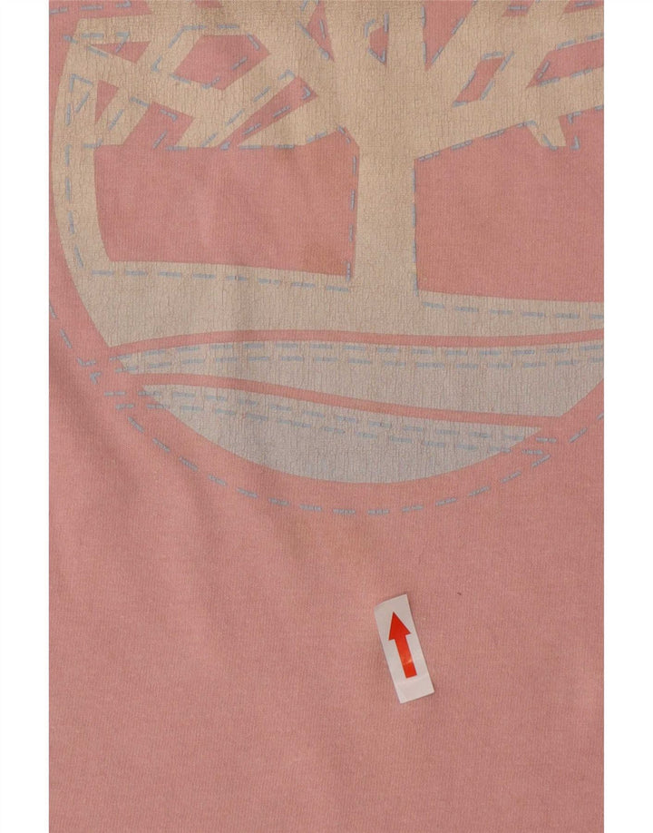 Timberland Herre Grafisk T-Shirt Top Stor Pink Bomuld