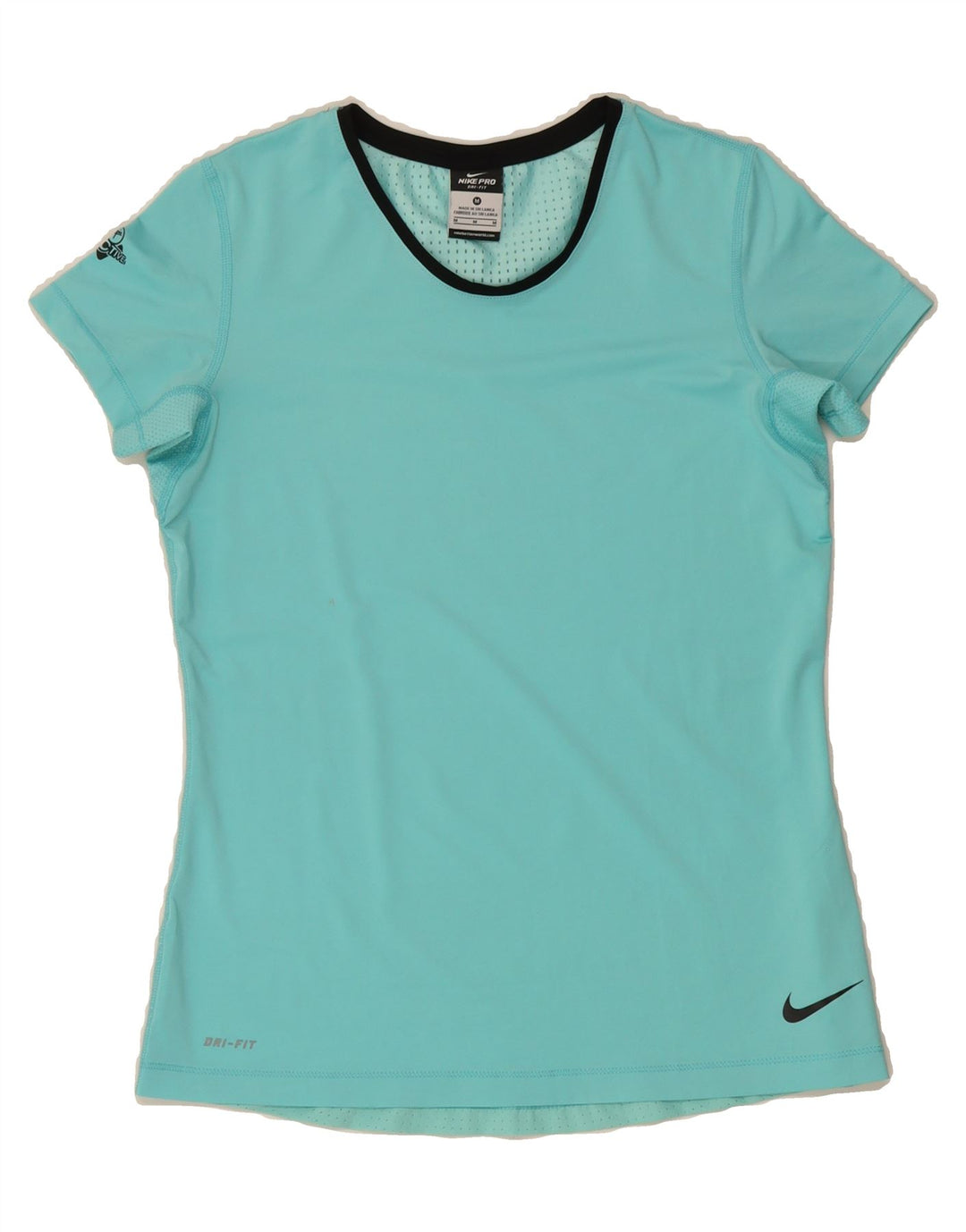 NIKE Womens Dri Fit T-Shirt Top UK 12 Medium Turquoise Vintage Nike and Second-Hand Nike from Messina Hembry 