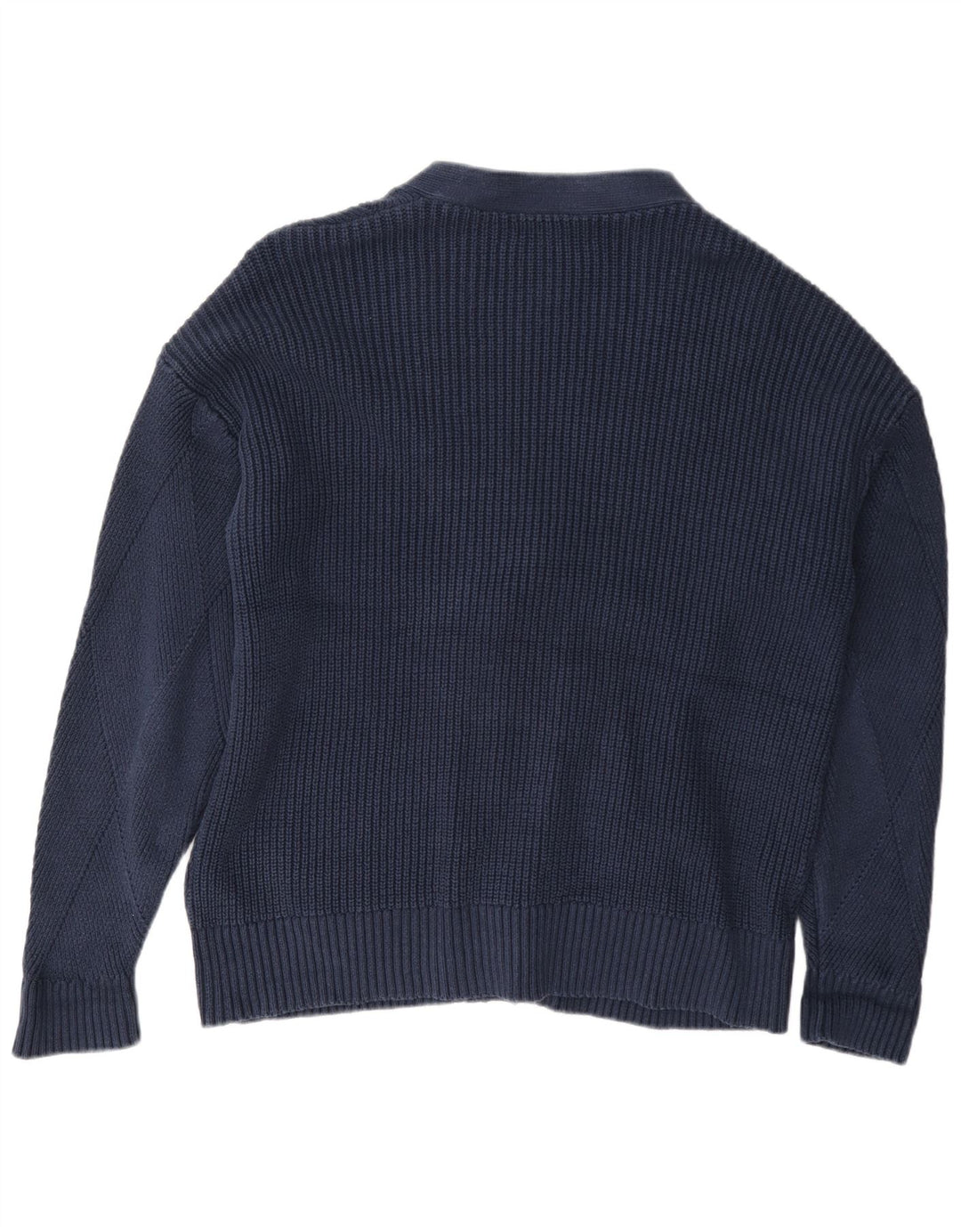 Marks & Spencer Dame Cardigan Sweater UK 16 Large Navy Blue Cotton