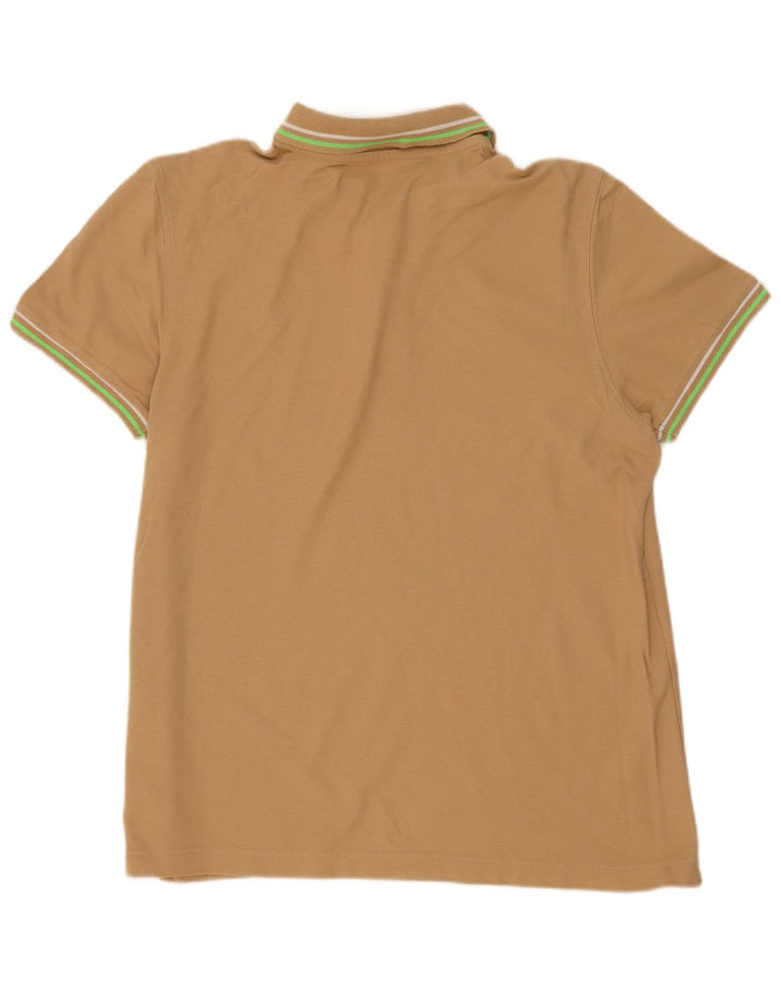 Lotto Herre Polo Shirt Stor Beige Stribet Bomuld