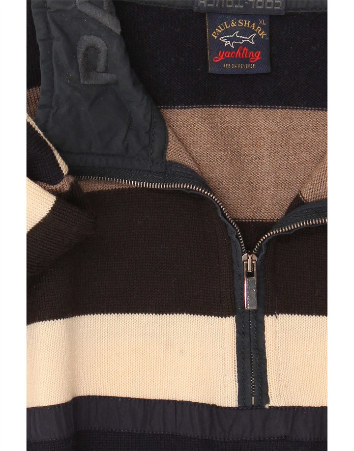 Paul & Shark Herre Zip Neck Jumper Sweater XL Flerfarvet Stribet