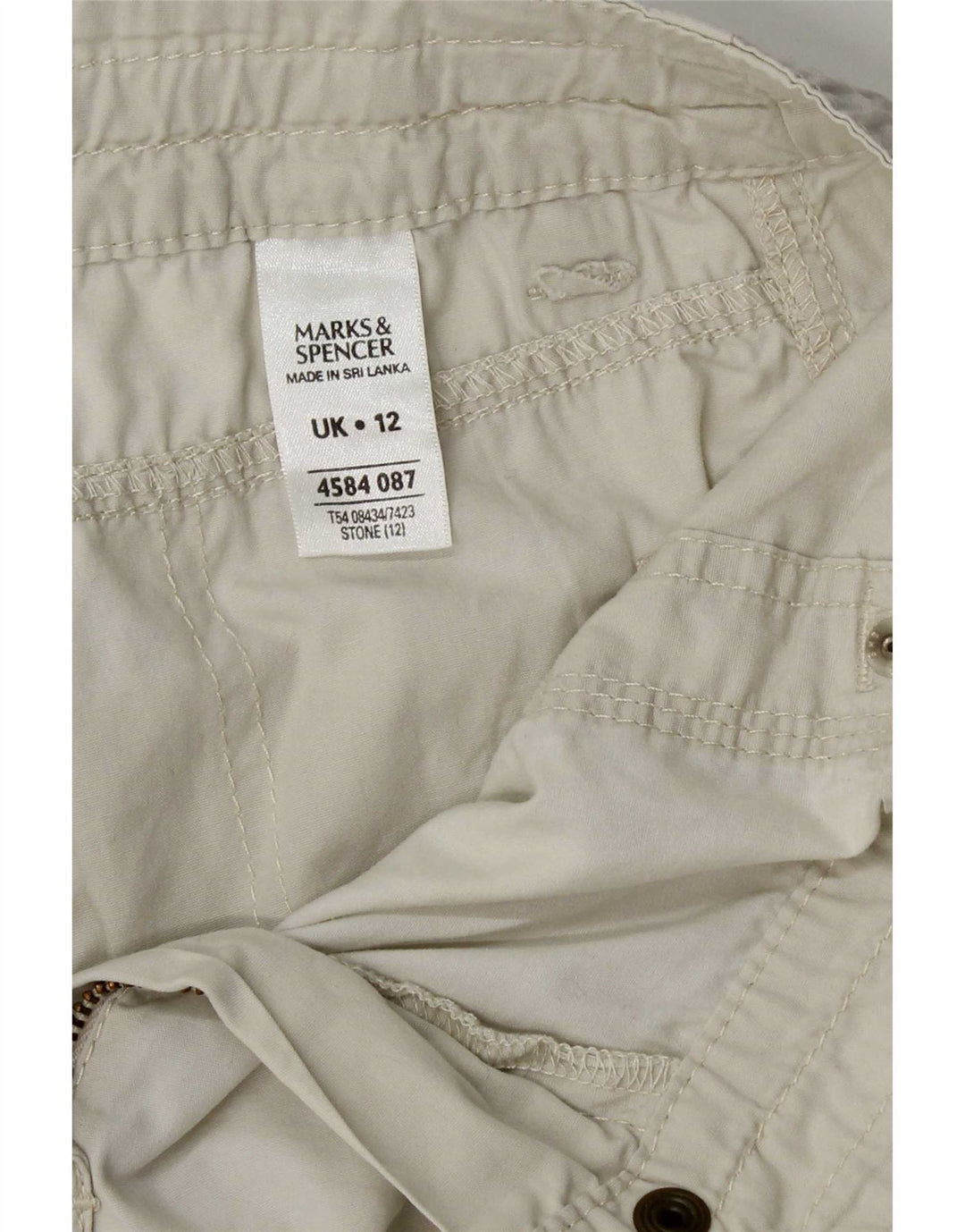 Marks & Spencer Cargo Shorts til kvinder UK 12 Medium W30 Beige Bomuld