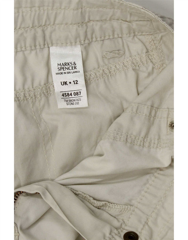 Marks & Spencer Cargo Shorts til kvinder UK 12 Medium W30 Beige Bomuld
