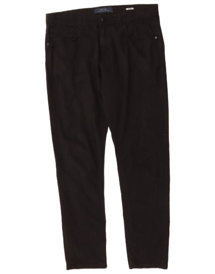 Zara Herre Slim Jeans EU 44 Large W34 L31 Sort