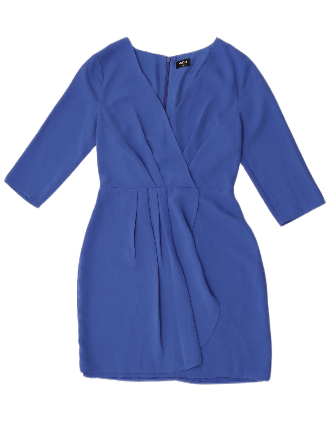 Oasis Womens 3/4-ærmet kappekjole UK 8 Small Blue Polyester