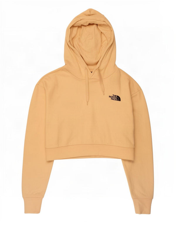 The North Face Dame Crop Hoodie Jumper UK 14 Medium Gul Bomuld