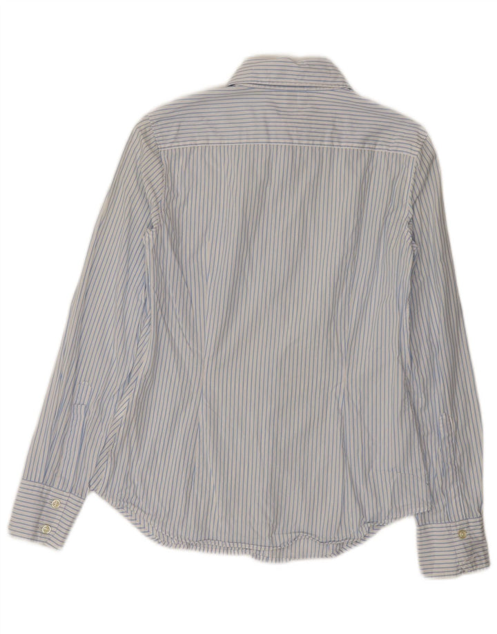 Benetton Dameskjorte UK 12 Medium White Pinstripe Bomuld