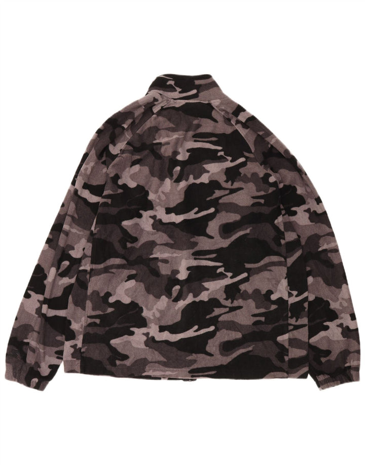 STARTER Fleecejakke til mænd UK 42/44 Large Grey Camouflage Polyester