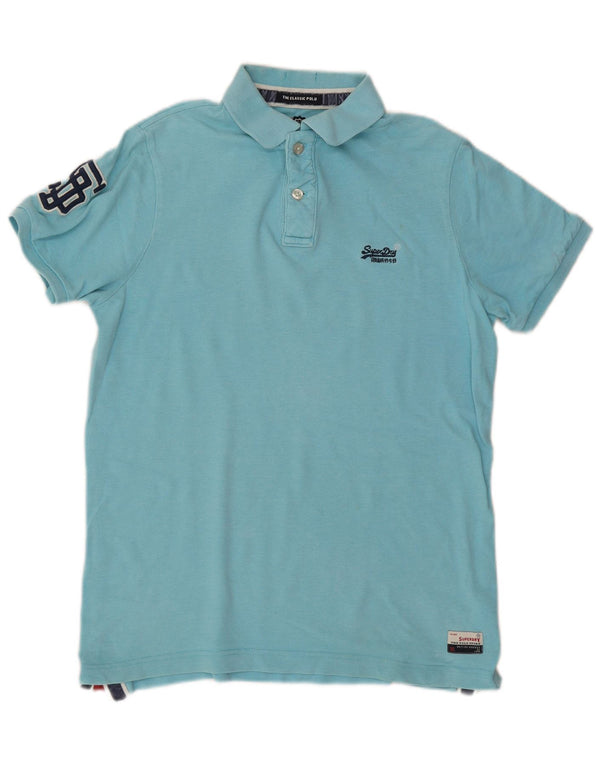 Superdry grafisk poloshirt til mænd XL blå bomuld