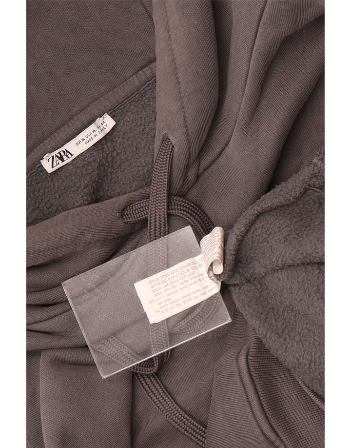 Zara Dame Oversized hættetrøje Jumper EU 44 XL Grå Bomuld