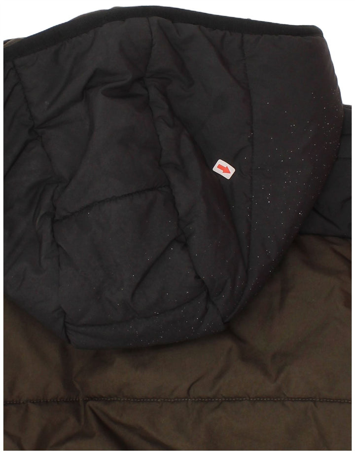Adidas drenge hættepolstret jakke 9-10 år Khaki Colourblock Polyester