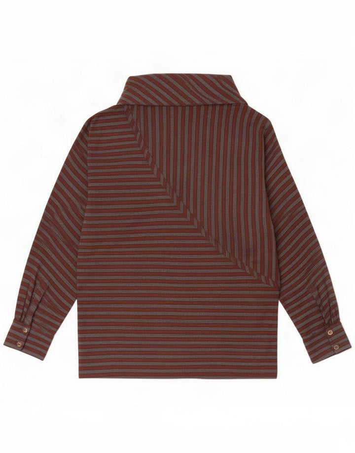 Vintage Dame Bluse Top IT 40 Lille Brun Stribet