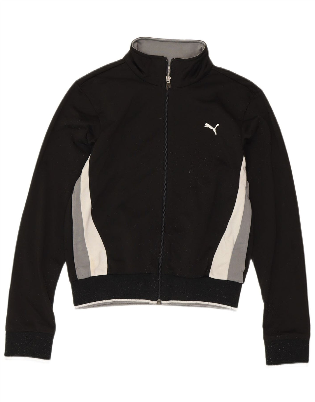 PUMA træningsdragt topjakke til kvinder UK 8 Small Black Colourblock Polyester