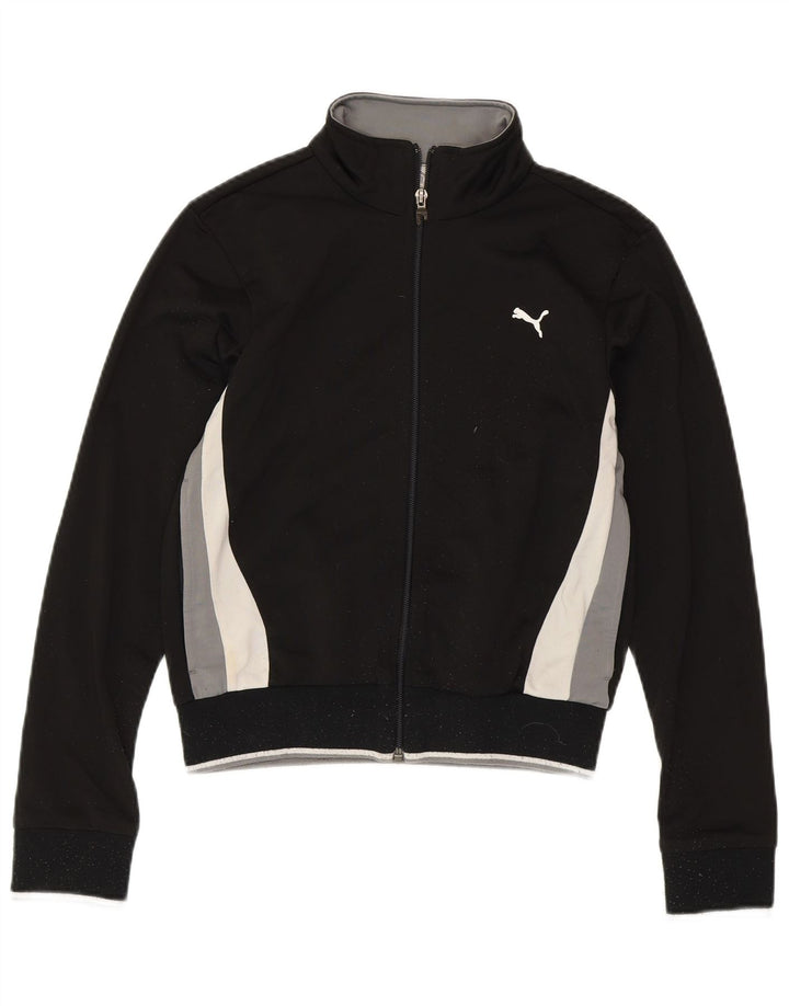 PUMA træningsdragt topjakke til kvinder UK 8 Small Black Colourblock Polyester