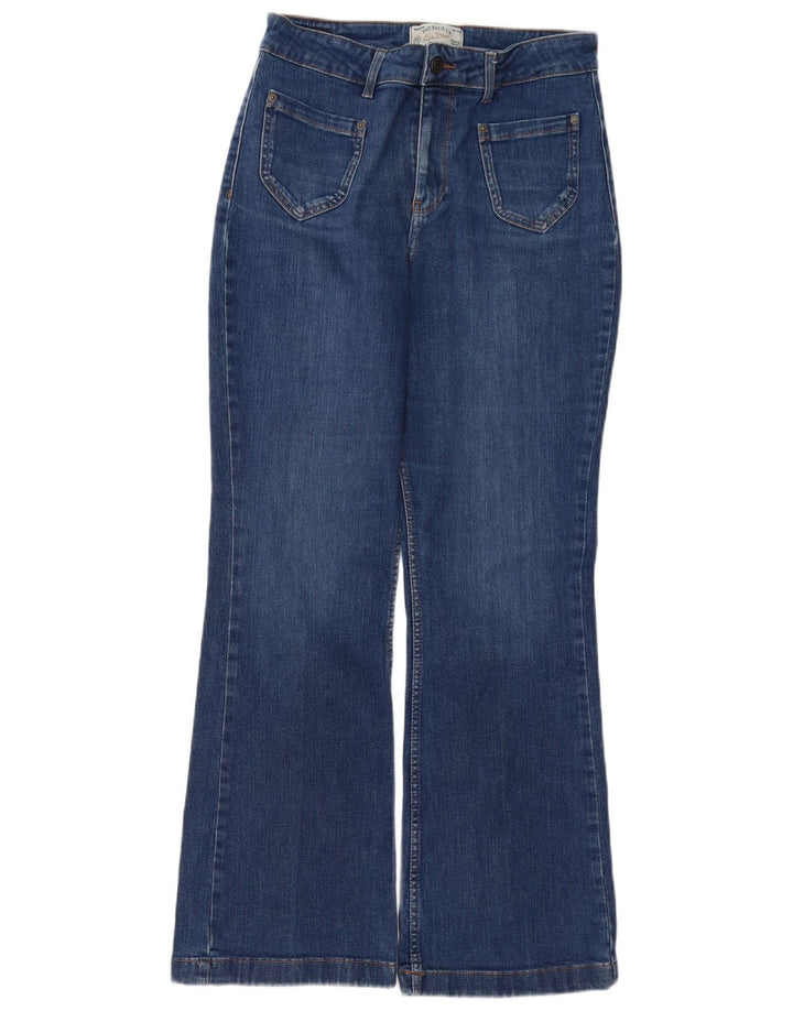 FAT FACE Dame Fly Flared Jeans UK 12 Medium W30 L30 Blå Bomuld