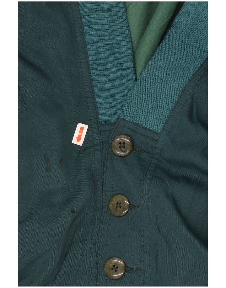 LANGELLA Mens Bomber Jacket UK 40 Large Green Cotton