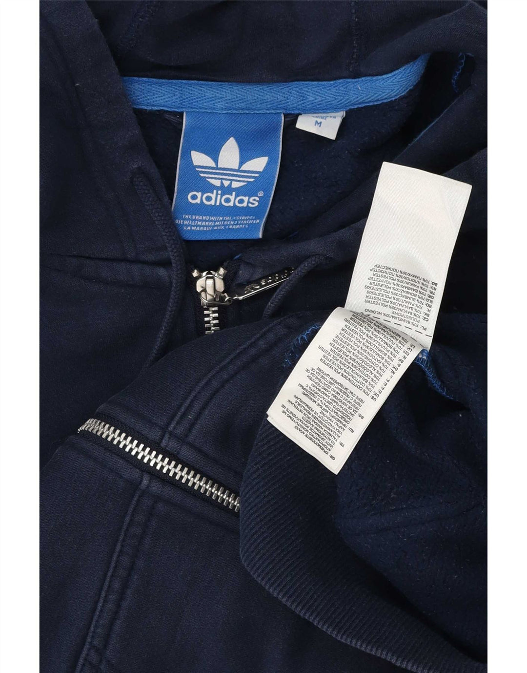 Adidas Hættetrøje med lynlås til mænd mellem marineblå bomuld