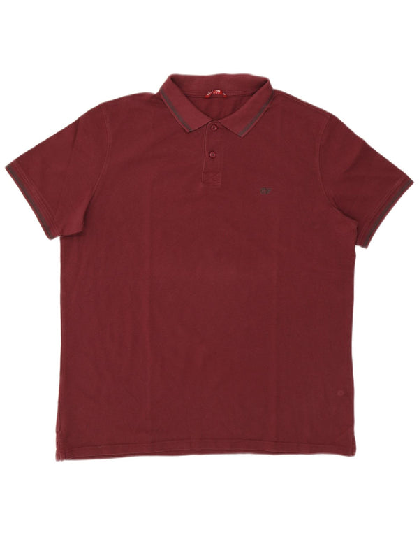 Carrera Mens Polo Shirt 2XL Burgundy Cotton