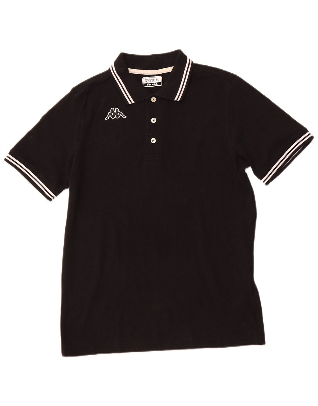 KAPPA Mens Polo Shirt Small Black Cotton