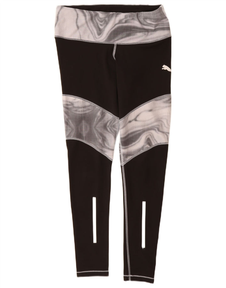 Puma Womens Leggings UK 16 Large Black Colourblock