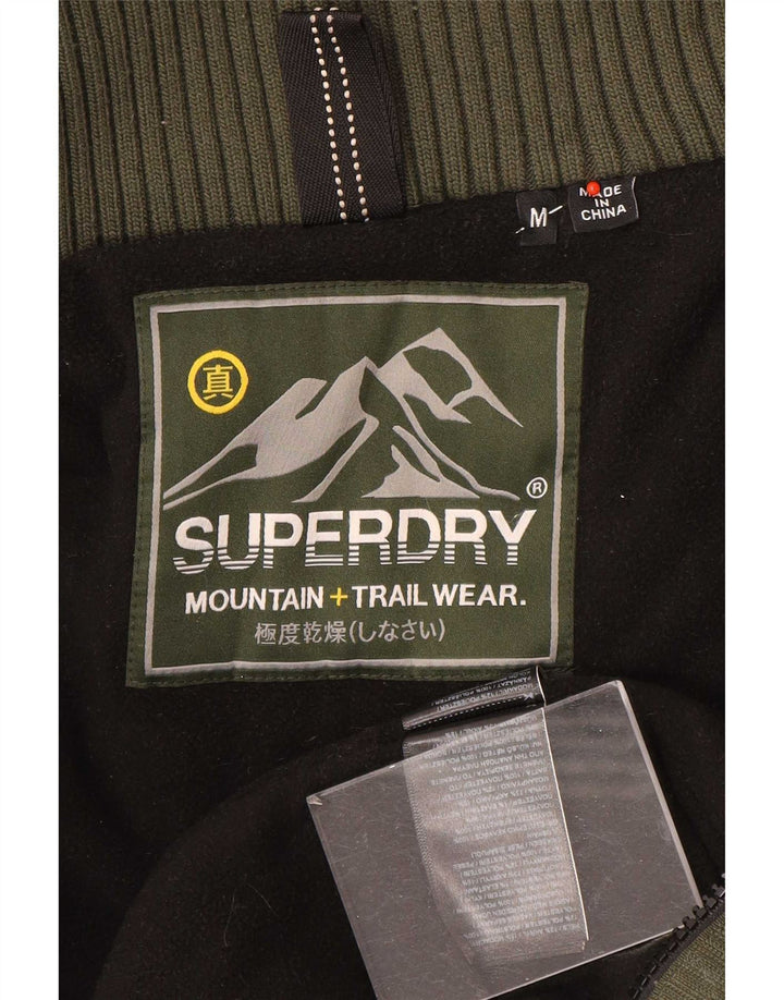 Superdry Windbreaker-jakke med hætte til kvinder UK 14 Medium Khaki Polyester