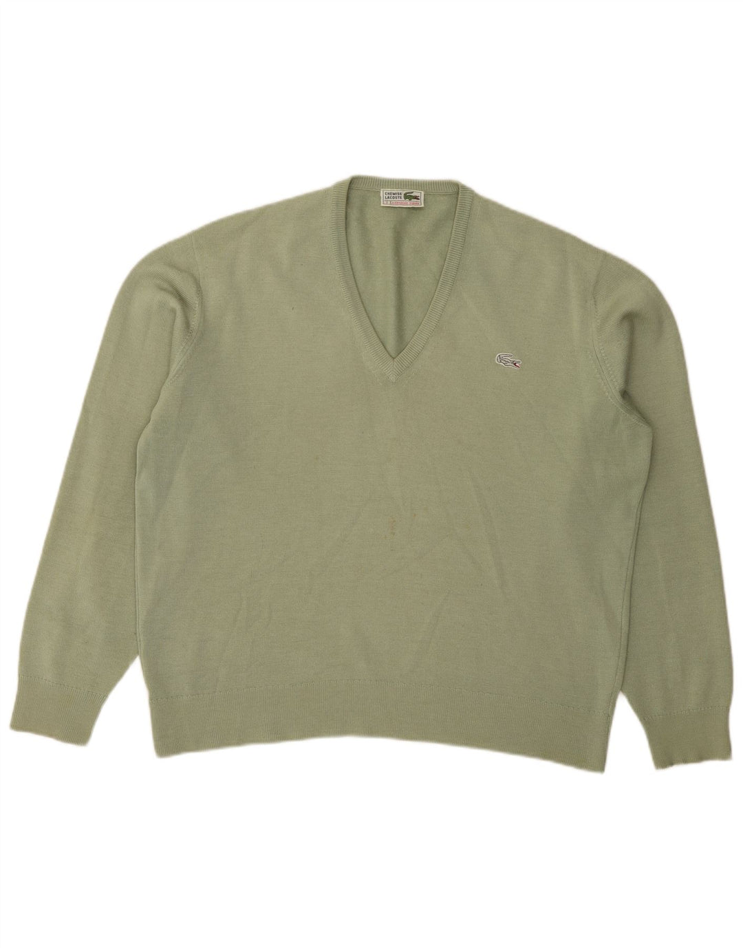 Lacoste Herre V-hals sweater str. 7 2XL Grøn