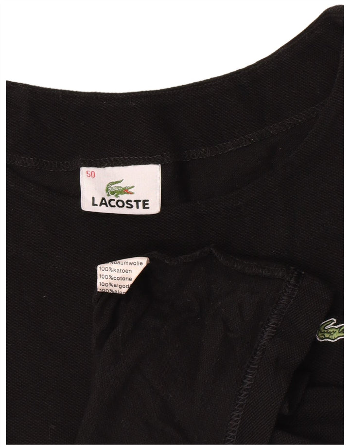 Lacoste Dame T-Shirt Top Størrelse 50 2XL Sort Bomuld