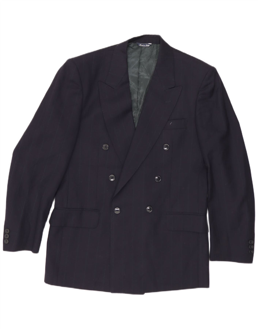 Renato Fagnucei Herre Blazer Jacket IT 46 Small Navy Blue Pinstripe