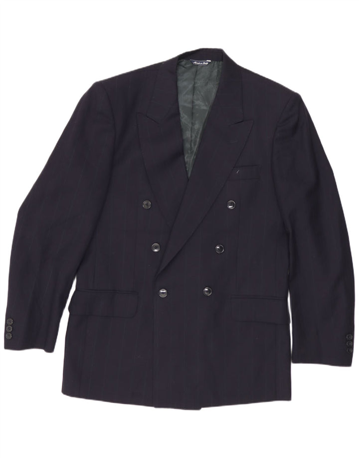 Renato Fagnucei Herre Blazer Jacket IT 46 Small Navy Blue Pinstripe