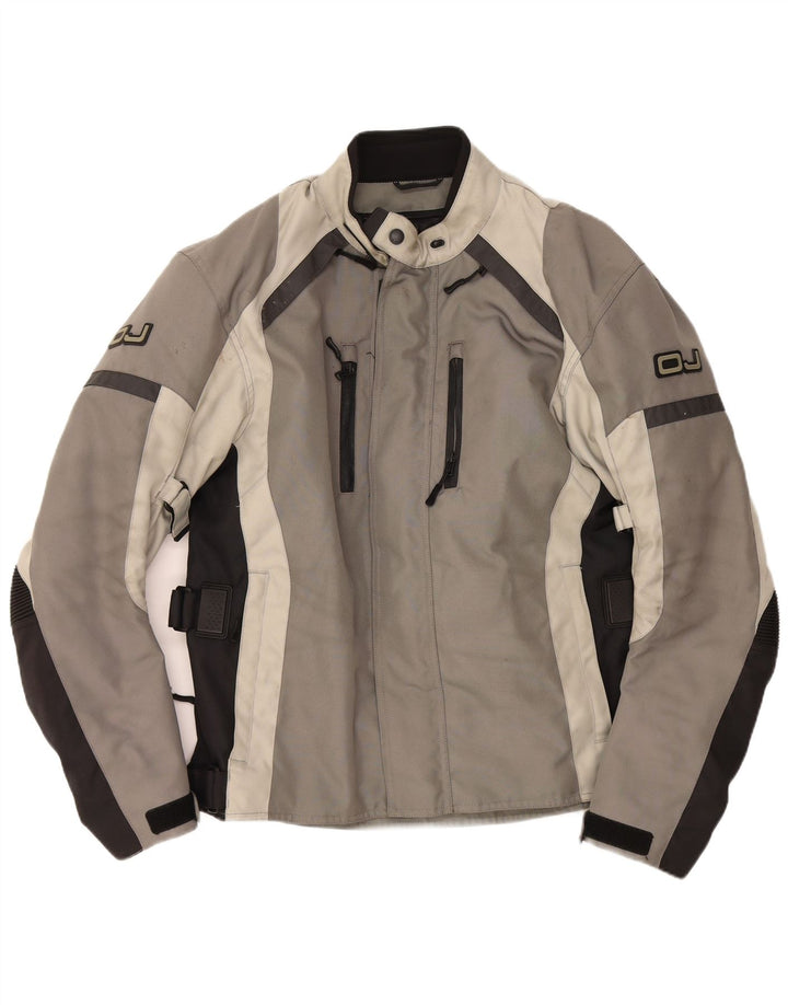 OJ Atmosfere Herre Graphic Bomber Jacket UK 40 Large Grey Colourblock