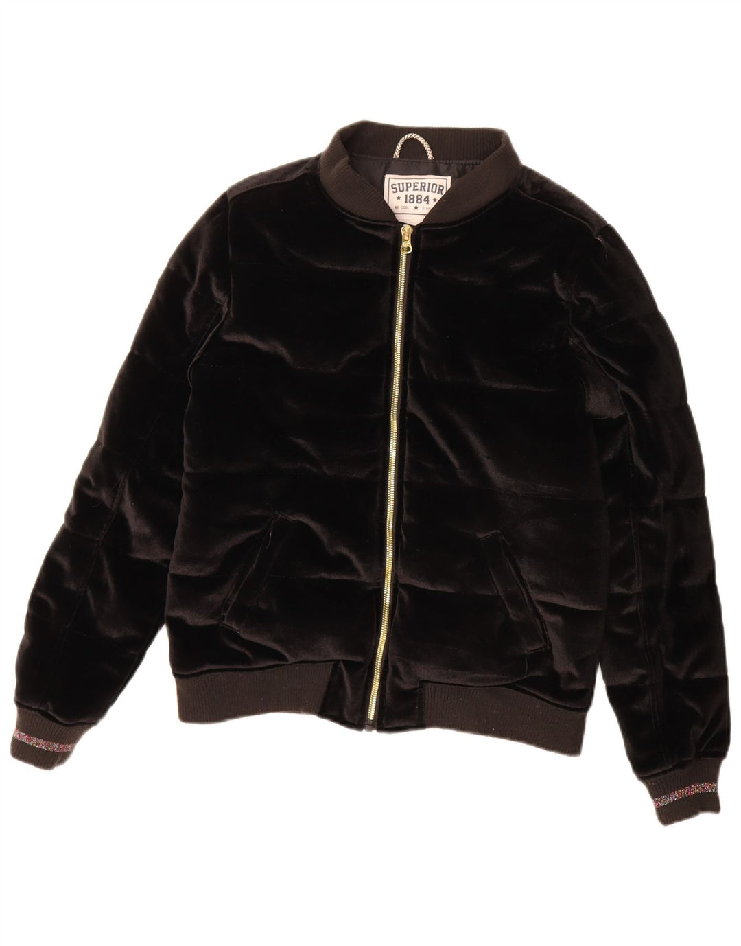 Superior piger velour polstret jakke 13-14 år sort polyester