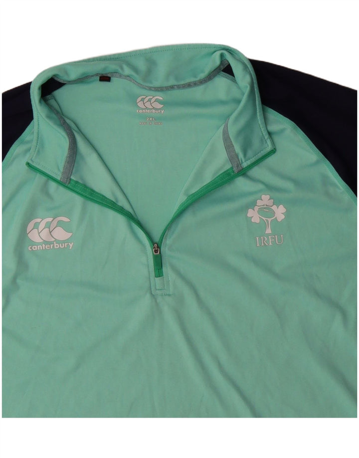 Canterbury Herre IRFU Pullover med lynlås-hals Træningsdragt Top 2XL Grøn Colourblock