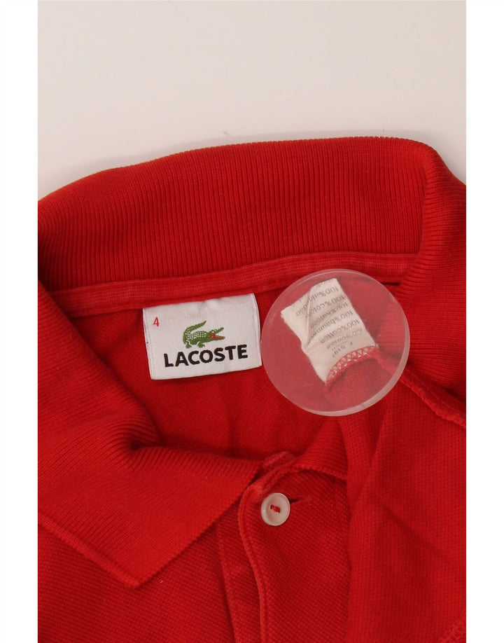 Lacoste herre poloshirt størrelse 4 Medium rød bomuld