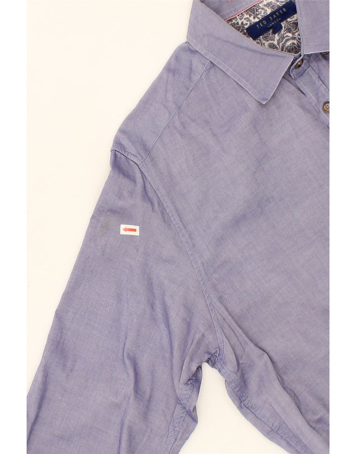 TED BAKER Mens Shirt Size 16 Large Purple Cotton Vintage Ted Baker and Second-Hand Ted Baker from Messina Hembry 