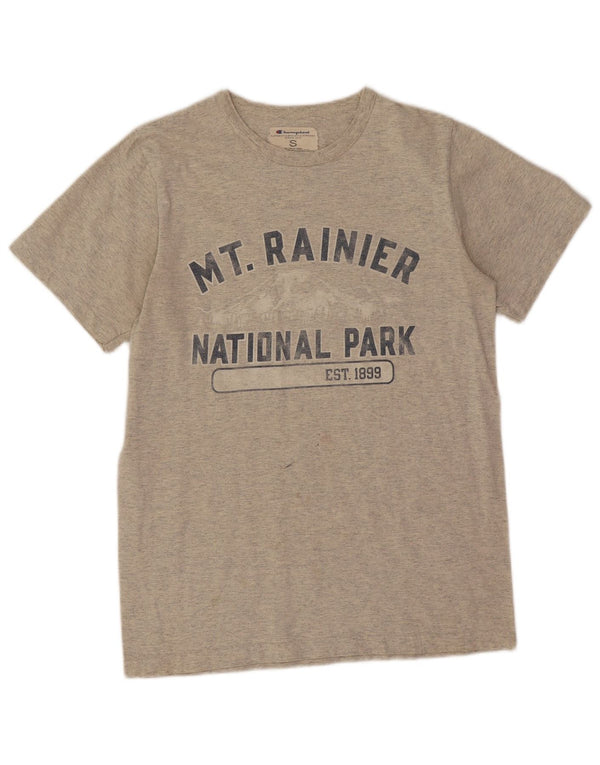 Champion Herre grafisk T-shirt Top Lille grå Flecked Bomuld