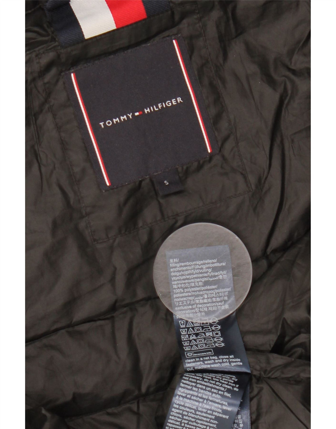 TOMMY HILFIGER Polstret Gilet til mænd UK 36 Lille sort polyester