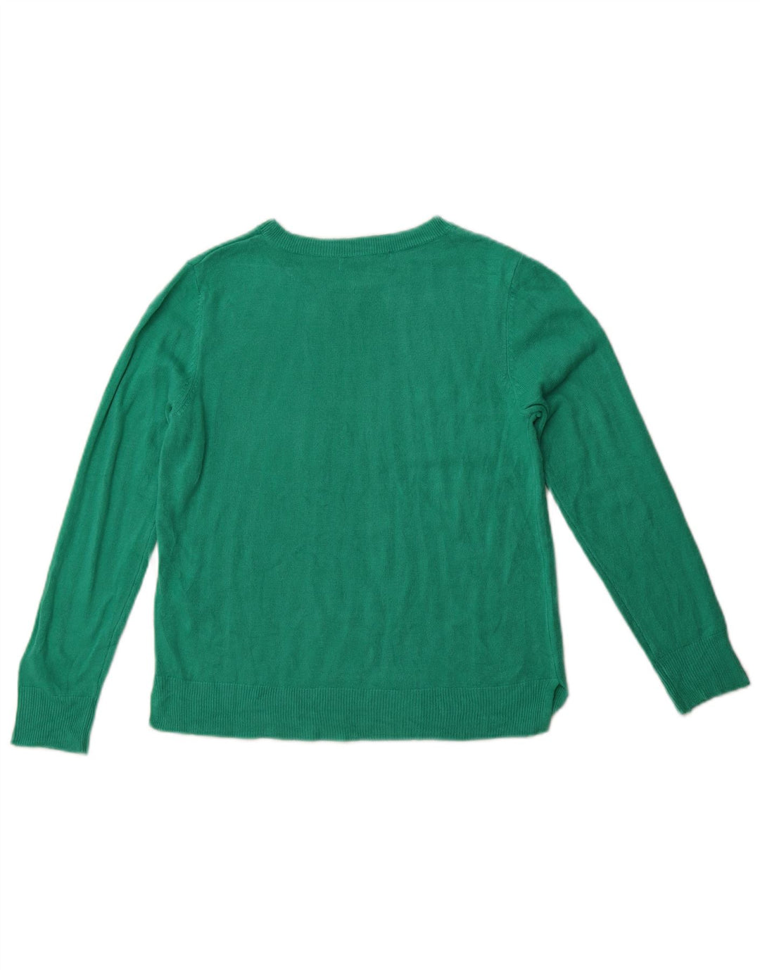 Marks & Spencer Dame Crop Crew Neck Jumper Sweater UK 14 Medium Green