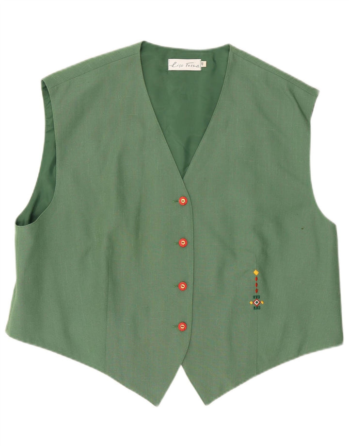 Vintage damevest IT 48 XL Grøn polyester