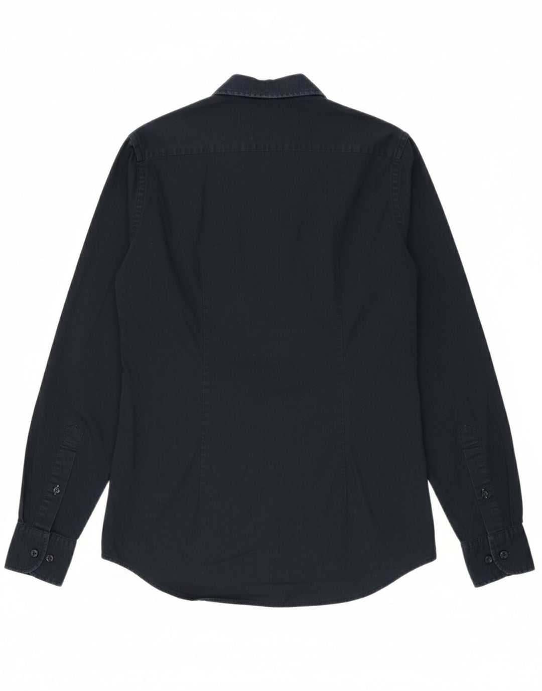 TOMMY HILFIGER Mens Stretch Slim Fit Shirt Small Navy Blue Cotton