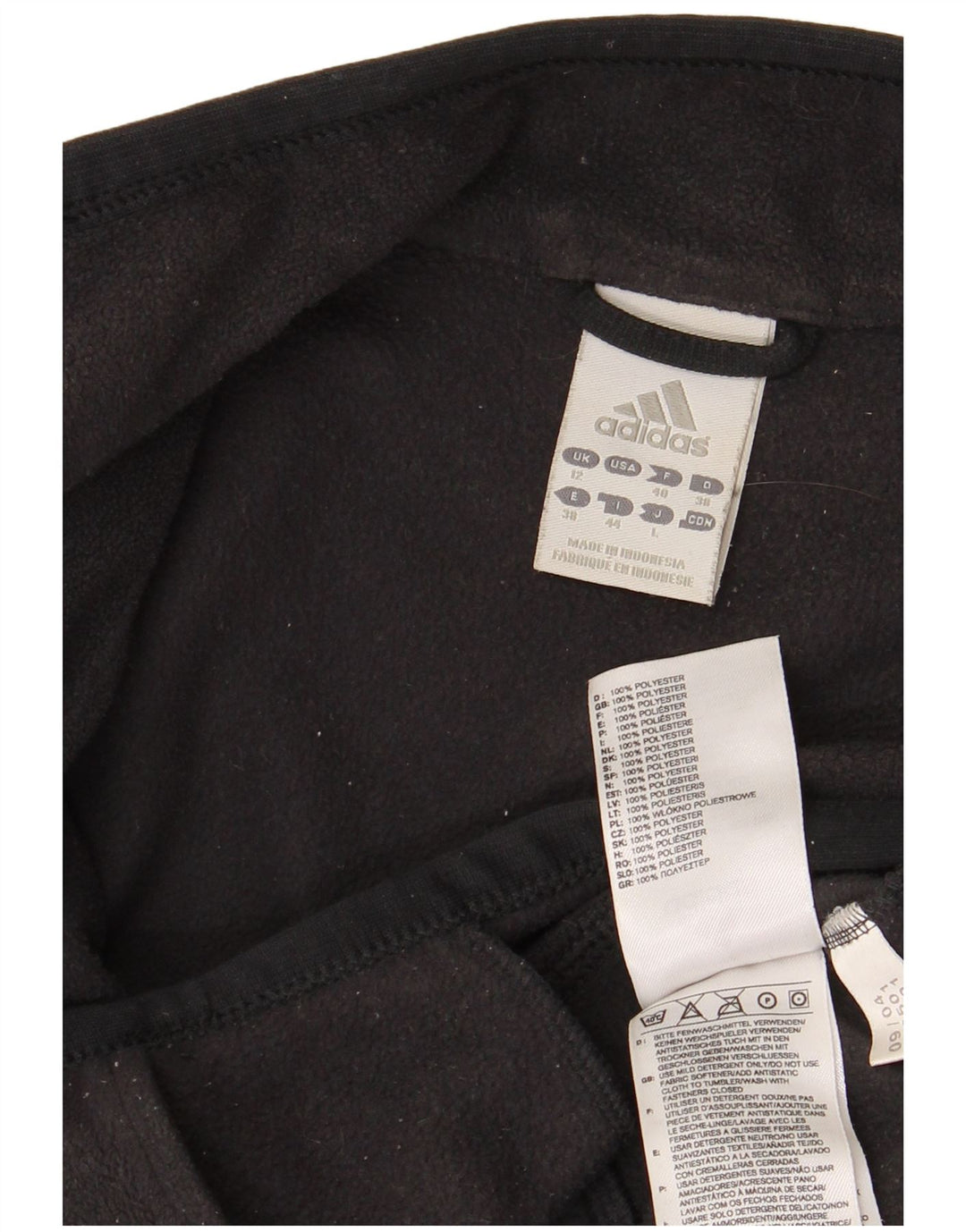 Adidas Dame Climawarm Fleecejakke UK 12 Medium Sort Polyester