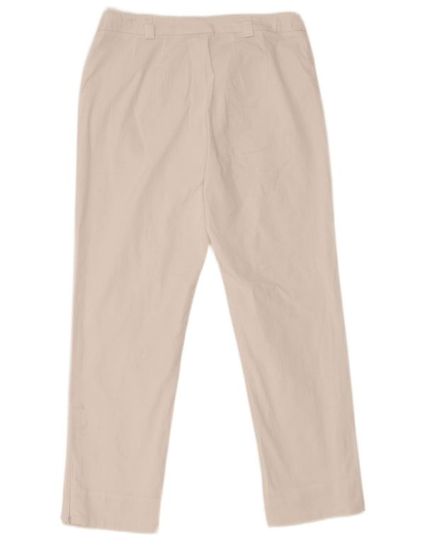 Max Mara Womens Cropped Trousers UK 10 Small W28 L23 White Bomuld