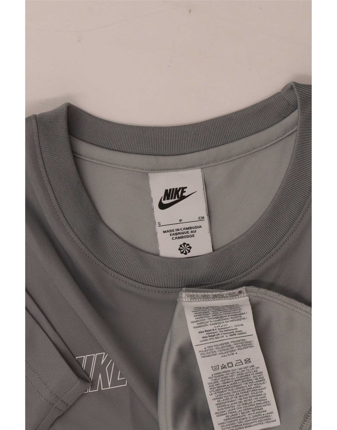 Nike Herre grafisk T-shirt Top Lille grå Colourblock Polyester
