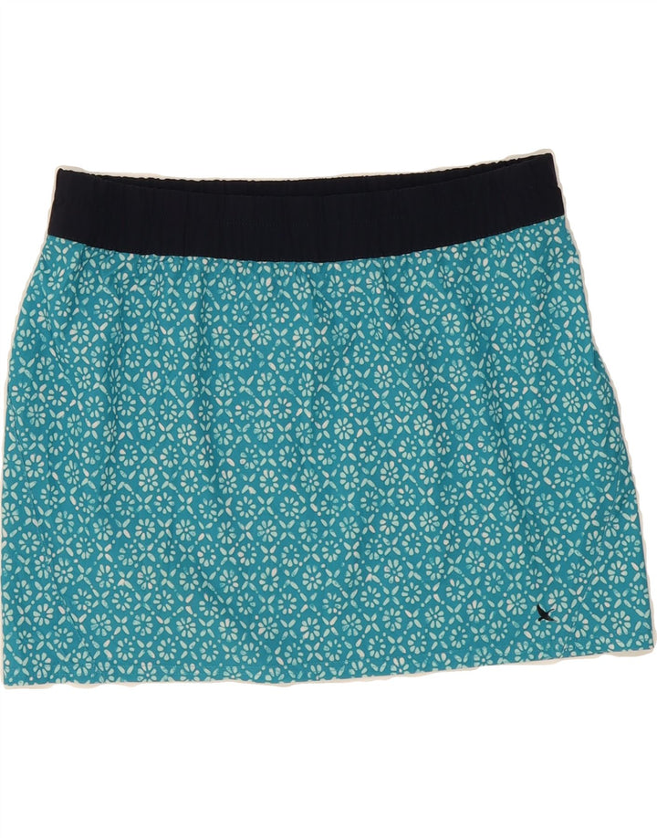 EDDIE BAUER Womens Mini Skirt Medium W30 Blue Floral Polyester Vintage Eddie Bauer and Second-Hand Eddie Bauer from Messina Hembry 