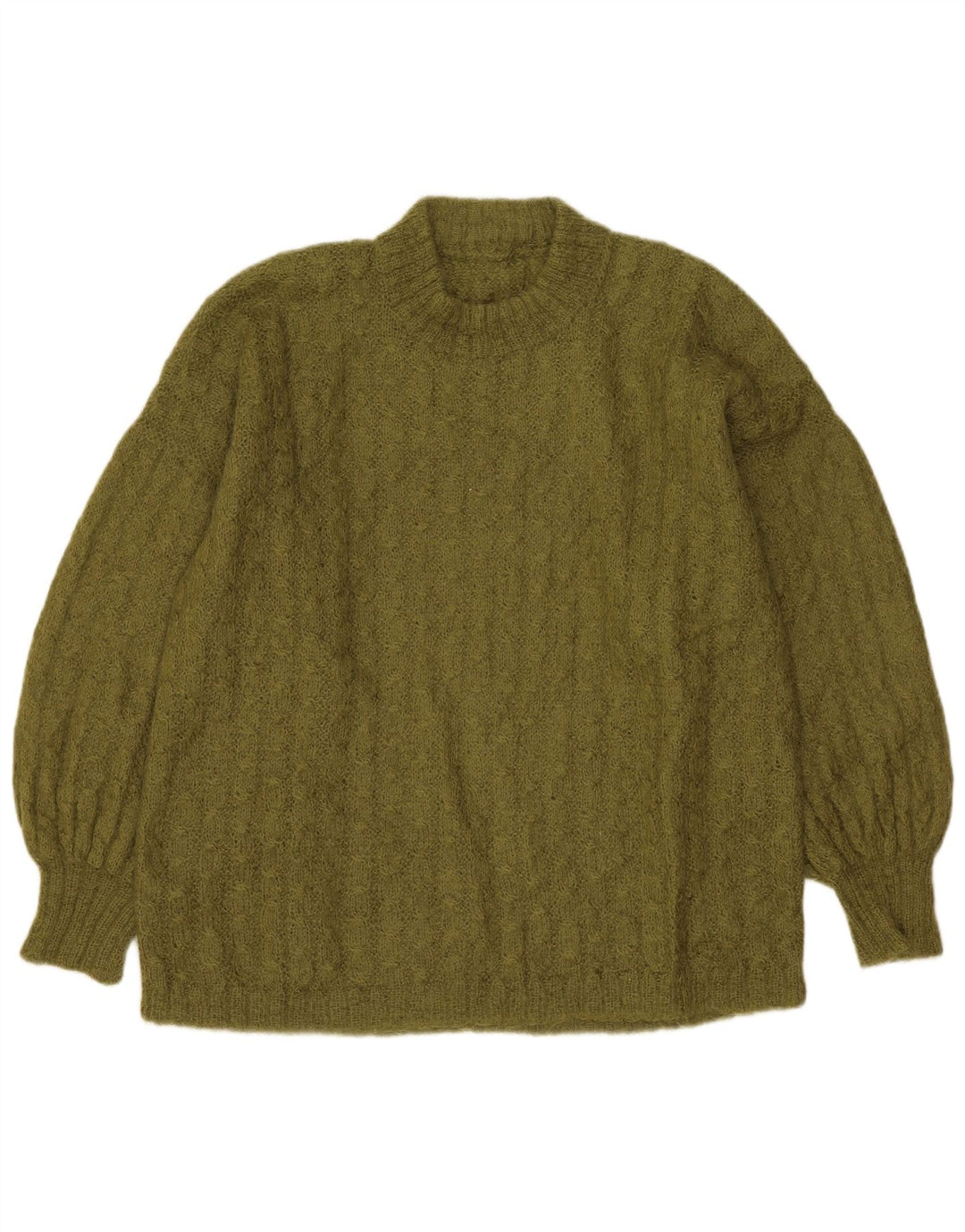 Vintage Dame Turtle Neck Jumper Sweater UK 14 Large Khaki