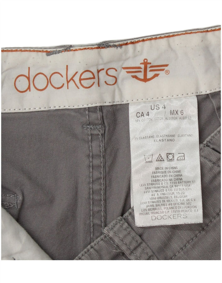 DOCKERS Chino Shorts til kvinder US 4 Small W28 Grå Bomuld