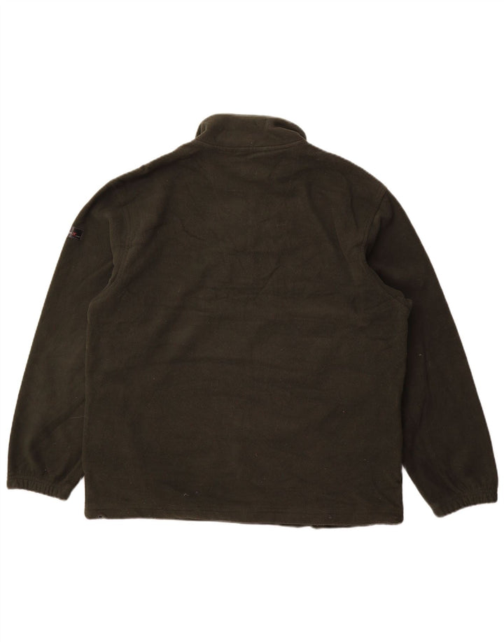 IZOD Fleece Jumper med lynlås til mænd Stor Khaki Colourblock