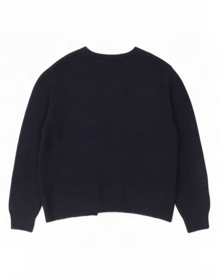 Fat Face Dame Oversized Open Cardigan Sweater UK 12 Medium Navy Blue